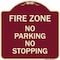 Signmission Fire Zone No Parking No Stopping Heavy-Gauge Aluminum Architectural Sign, 18" x 18", BU-1818-23971 A-DES-BU-1818-23971 - alternate 1